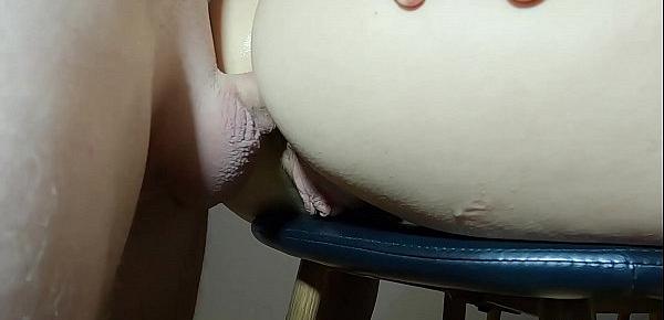  College Teen Gets Her First Anal Creampie - Close up